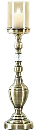 Kandelaber, Kerzenständer, Kerzenhalter, Kerzenständer, europäischer klassischer Kerzenständer, Kerzenständer aus Legierung und Glas, romantischer, eleganter Kerzenständer, Kerzenständer (12 x 49,5 cm