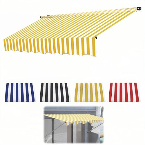 Markisenersatzstoff Sonnenschutz Klemmmarkise Höhenverstellbar Markise Stoff, Langlebiger Markisenstoff, Oxford-Stoff für den Außenbereich, Gartenmarkise, Ersatzstoff, Sonnenschutz, Unterstand(F,3m)