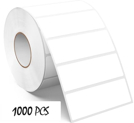Meitaat 1 000 stycken vita rektangulära klistermärken 76 x 25 mm färgkodning självhäftande etiketter flyttbar rulle avtagbar