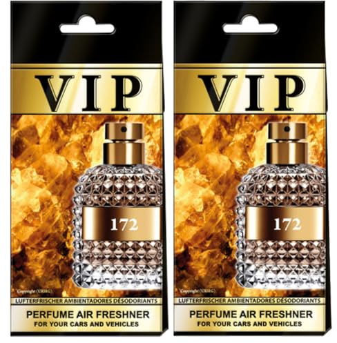 Deodoranti per auto di lusso VIP CARIBI, confezione da 2, fragranze premium ispirate a profumi esclusivi, profumo elegante e di lunga durata, deodorante per auto di alta qualità. (172)