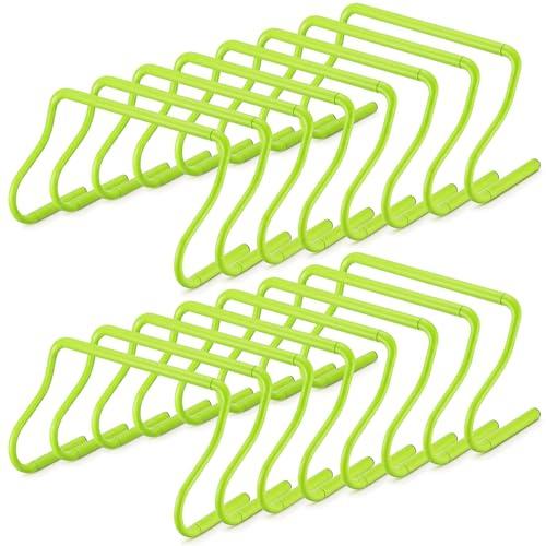 Seenelling 16 Pcs 12 Speed Agility Training Hurdles Large Size Detachable Agility Hurdles Training Equipment Set for Athletes Soccer Basketball (Green)