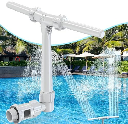 Fontana Della Piscina Per Piscine Fuori Terra, Fontana Della Piscina Con Doppio Spruzzo, Cascata A Doppio Getto Regolabile, FontanaPer PiscinaFuori Terra A Cascata Fontane Per Piscine Interrate