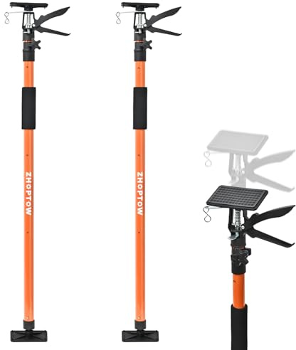 Zhoptow Adjustable Support Pole - Cabinet Jack, Drywall Lift, 45-114 Adjustable Height, Supports Up to 154lbs, 3rd Hand,Cabinet Jacks for Installing cabinets,Ceiling, Cargo Bars,(45-114 2PC)