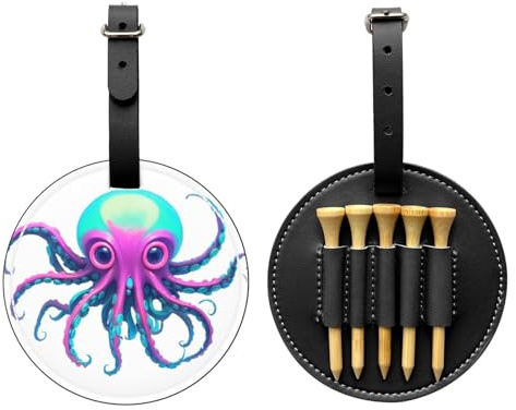Neon Kraken Core Black Printed Golf Tee Aufbewahrungstasche – tragbares Design, einfach zu organisieren Tee