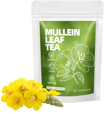 Té de Hojas de Gordolobo, Infusión Natural, Bolsitas de Gordolobo para Limpiar Pulmones, Fortalecer Las Vías Respiratorias y Las Mucosas, Sin Azúcar