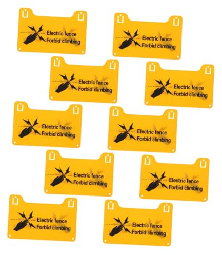 WEKADRIN 10 Stück Elektronisches Zaunwarnschild Warnschilder für draußen Sicherheitsetikett für Elektrozäune Warnschild für Elektrozäune Hofschild PVC Gelb