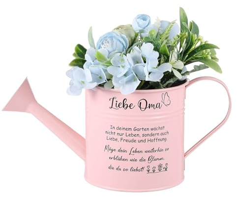 Geiserailie Oma Geschenke Vintage Gießkanne Rosa für Zimmerpflanzen