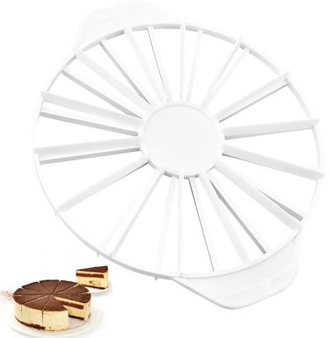 Simsky Kuchenteiler Tortenteiler 12/14/16 Stücke – 2 Stück Wiederverwendbare Tortenschneider, Rund Torteneinteiler Set, Kunststoff Tortenretter, Kuchen-Gadget, Weiß