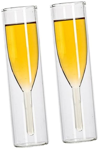 SHINEOFI 2 pezzi Bicchieri da Vino Doppio Calici Eleganti senza Gambe per Cocktail e Feste Tema Spiaggia Bicchierini Resistenti e Trasparenti per Matrimonio e Compleanni