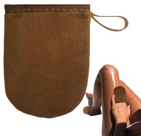 Set di applicatori per abbronzatura, guanto in velluto autoabbronzante con applicatore per il viso, fodera interna impermeabile, miscela senza striature, per lozione per il corpo, mousse e