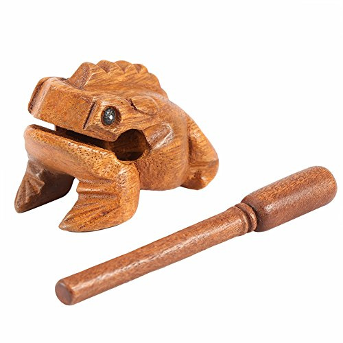 Zerodis Instrument de Musique Artisanal en Bois, Décoration Quotidienne, Jouet Sonore éducatif Amusant pour Enfants et Décoration de la Maison, Grenouille Guiro en Bois (#02)