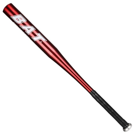 Mazza da baseball da 86 cm in alluminio, superficie liscia, impugnatura antiscivolo, in alluminio, leggera, per allenamento all'aperto, per adulti e giovani, rossa