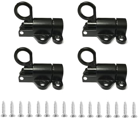 4 Pezzi, Catenaccio Porta Chiavistello per Porta in Legno Catenaccio Scorrevole Con Viti E Molla Per Finestre, Ante Di Armadi, Porte In Legno, Porte Da Giardino, Gabbie Per Animali.