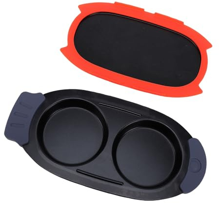 RIZGHWOY Cuociuova per Microonde, Rivestimento Antiaderente con Manico Rimovibile e Coperchio in Silicone Resistente Al Calore, per Friggere Uova in Camicia, Omelette, Hamburger