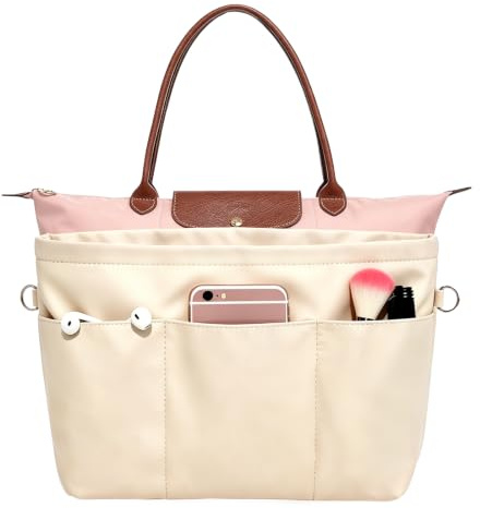 Katyjun Organizer Tasche Geeignet für Longchamp L Dieser Vielseitige Handtaschen Organizer Bietet mit Seinem Großzügigen Fassungsvermögen Ordnung für Alle Essentials In Eleganter Beige Farbe