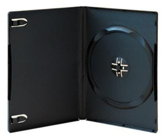 100 Stück DVD-Hüllen für 1 DVD/CD Kunststoff schwarz mit Folie für Cover 14mm