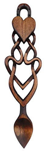 Traditional Celtic Love Spoon - Free Engraving of Names & Date on Welsh Love Spoons