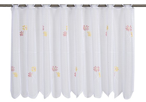 Elbersdrucke transparente Bistrogardine 25001 weiß-bunt 60 x 160 cm Scheibengardine für Küche Küchenfenster Sichtschutz 503998