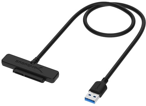 SABRENT Cavo SATA I II III SSD/Hard disk esterno a USB 3.2 Gen 1, Adattatore esterno/HDD da 2,5 pollici, supporto per Windows, Mac, Linux (EC-SSHD)