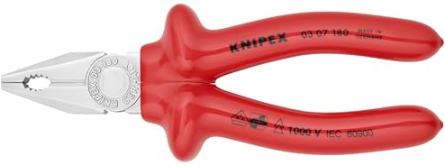 Knipex Kombizange verchromt, tauchisoliert, L.180mm 03 07 180