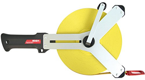 SOLA PROSPECTOR F - Maßband Glasfaser 50m / 13mm - gelb mit mm Skala - Genauigkeitsklasse II - Bandmaß mit Multifunktions-Endhaken - Metermaß Länge - 50m, 30m
