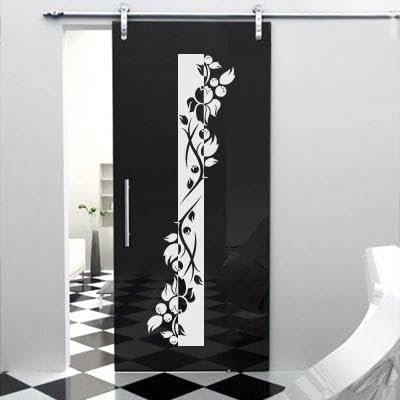A443 Tür-/Wandtattoo Blumen Banner 160cm x 48cm gelb (erh. in 40 Farben und 7 Größen)
