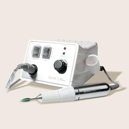 Emmi Nail Fräser Quick 3 Plus I Elektrischer Fräser für Gelnägel mit 25.000 U/Min I Elektrische Nagelfeile inkl 4 Fräser-Bits I Entfernt Gel & Lack