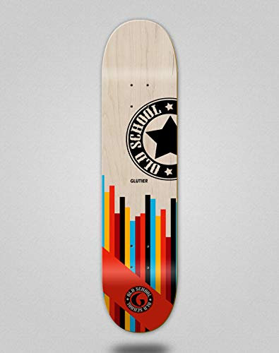 Monopatín Skate Skateboard Deck Tabla Glutier Old School Lines (8.5)