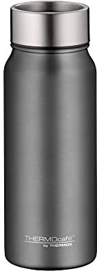 THERMOcafé by THERMOS TC DRINKING MUG stone grey mat 0,50l, Thermobecher Edelstahl, Isolierbecher, Kaffeebecher to Go Thermo, auslaufsicher, 9h heiß & 18h kalt, spülmaschinenfest, BPA-frei