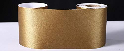 Guest Ruyunlai Tapetenbordüre selbstklebend zum Aufkleben für Wohnzimmer Küche Badezimmer Abnehmbare Wasserdicht Bodenleiste PVC Dekorative Bordüre Golden gebürstet 30CM X 500CM