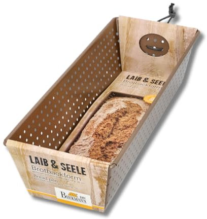 Birkmann, Laib & Seele Brotbackform perforiert, Bronze, 30 cm, Karbonstahl, Antihaftbeschichtung, mit Rezept, 210523