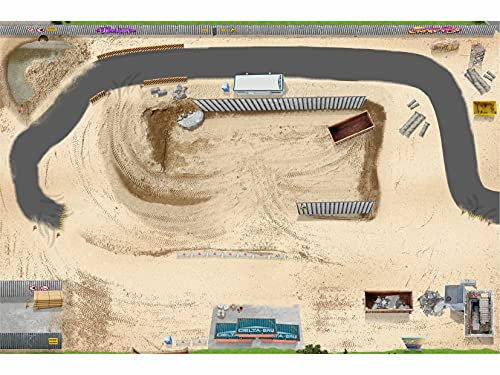 Stikkipix Baustelle Spielmatte (ähnlich Spielteppich) | SM20 | Spiel-Matte für das Kinder-Zimmer | ideales Zubehör zu Spiel-Figuren von Lego, Schleich, Playmobil, Papo, Bullyland & Co | 150 x 100 cm