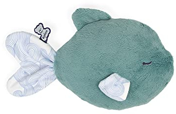 Kaloo - Petit Calme - lugnande babyplysch - grön fisk 25 cm - varm eller kall varmvattenflaska - mycket mjukt material - avtagbart - från födseln, K970703