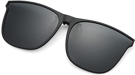 YAMEIZE Polarisierte Clip-On-Sonnenbrille - für Damen Herren Clip On Sonnenbrille zum Aufklappen UV400-Schutz Flip up Brille Fahren Reisen Angeln