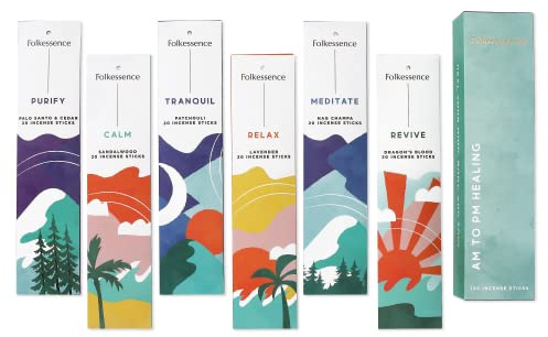 Folkulture Incense Sticks (120 Sticks) | Set of 6 Premium Incense For Calm, Aromatherapy, Daily Use| No Charcoal,Organic, Non Toxic, 45 Mins, Long Burning Lavender, Patchouli,Sandalwood Insence-Sticks