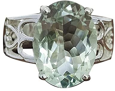 Sólido anillo de plata de ley 925 para mujeres y hombres, anillo de regalo de dama de honor, anillo de amatista verde, anillo de piedras preciosas, anillo de corazón regalo de Navidad para ella o él