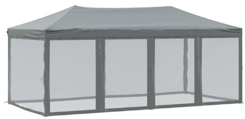 vidaXL Hopfällbart partytält med sidoväggar antracit 3x6 m, tält, bröllopstält, hopfällbara tält, trädgårdstält, hopfällbart tält, utomhustält
