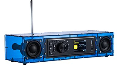 AOVOTO ALK103-TFT FM/DAB Radio Do It Yourself (DIY) Kits avec Boîtier Acrylique DIY DAB+/FM Sets avec Mode Réveil & Affichage TFT et Boîte de Son Stéréo (Bleu)