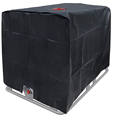 600L IBC Wassertank Schutzhülle, IBC Container Folie, Behälter Abdeckplane, 210D Wasserdicht und Staubdicht Abdeckung Cover, Mit Öffnung, Containerabdeckung für Ibc Tank Regenwassertank(120x80x100CM)