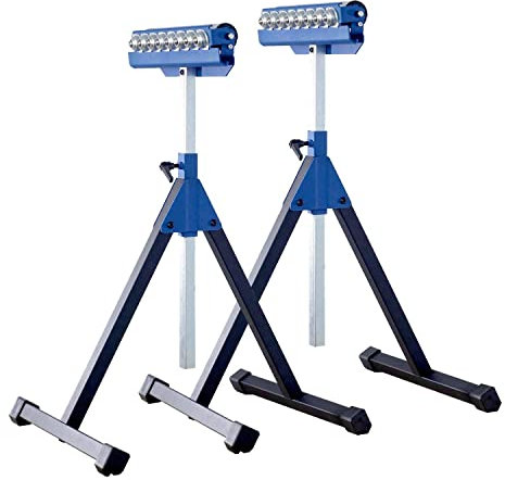 KASTFORCE KF3012 Schwerlast-Rollenständer, je 136 kg Tragkraft (3-in-1-Rolle), verstellbare Gehrungssägenverlängerung, flach zusammenklappbar für einfache Lagerung, 2 Stück