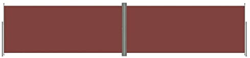 Makastle Balkon Seitenmarkise Ausziehbar Sichtschutz Windschutz Automatisch Einfahrend Seitenwandmarkise Markisenstoff mit Bodenmontage, für Balkon & Terrasse, Braun 220x1000 cm