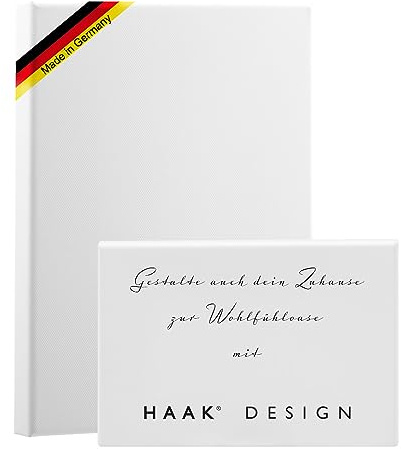 HaakDesign Bespannter Keilrahmen (unbedruckt), 70x90cm, 260g/m² (100% PES), 18 mm (Standard) Leinwand