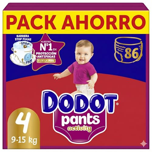 Dodot Activity Pants Blöja-Trosor Storlek 4, 43 Blöjor, 9kg-15kg, Med Barrier STOP Läckage Som Hjälper Till Att Förhindra Bakläckor