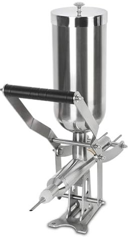 Manuel Remplisseur De Churros Acier Inoxydable 304 Latin Fruits Donut Machine À Remplir Espagnol Beignets Dessert Machine À Churros Pour Le Commerce Ou À La Maison, Argent (5L)