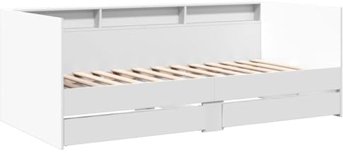 vidaXL Tagesbett mit Schubladen ohne Matratze Weiß 100x200 cm