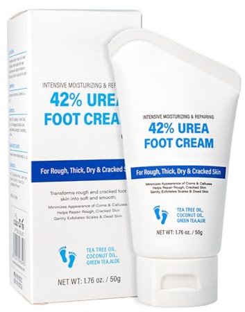 Urea Foot Cream, 2% Acids Foot Cream For Cracked Heels And Dry Skin, Foot Moisturiser Foot Cream For Hard Skin, Urea Cream Soften, Cracked Heel Cream Heel Balm For Foot And Body Care