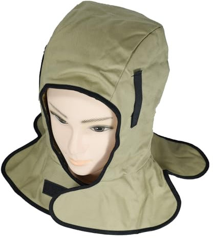 RIVERWELD Winter Warmer Welding Hood Flannel Khaki Color Flame Retardant Fabric for Welders Match Welding Helmet Work Safety Equipment Gear Head Protection