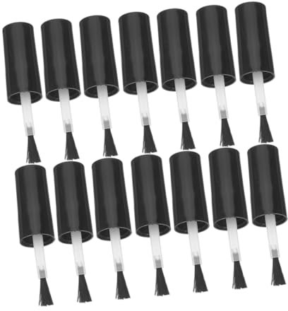 FRCOLOR 25pcs Thin Nail Polish Brush Replacement for Gel and Liquid Polish, Small Nail Brush Set Black Cap, Suitable for Manicure Gel and Dip Powder Application