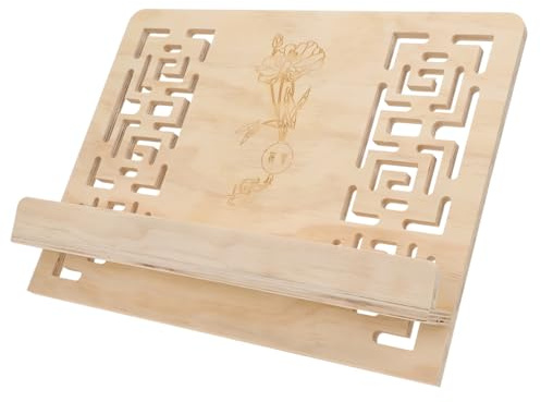 Toyvian Pine Reading Stand Music Score Holder Desktop Music Score Stand at Home Office