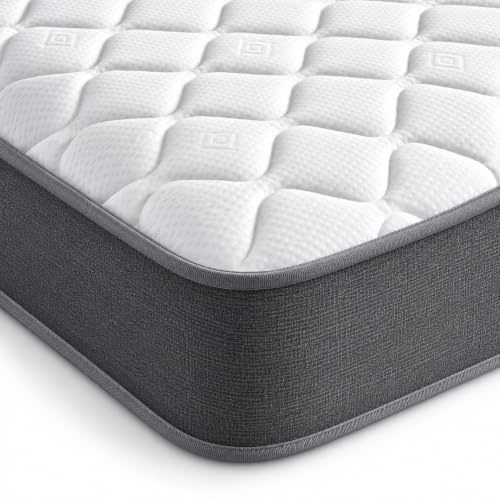 Starlight Beds Arctic Grey Single Pocket Sprung Mattress, 3ft x 6ft3 | Pocket Spring Unit, Budget Friendly Soft Comfort, UK Manufacturer, Rolled & Boxed, 90x190x18 cm